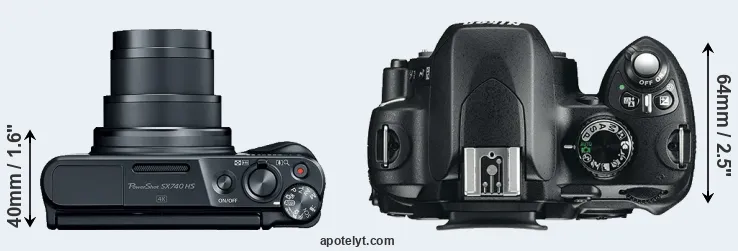 Compare SX740 versus D60 top