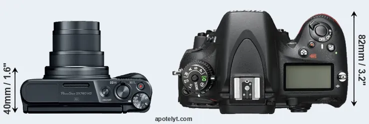 Compare SX740 versus D600 top