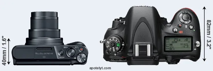 Compare SX740 versus D610 top