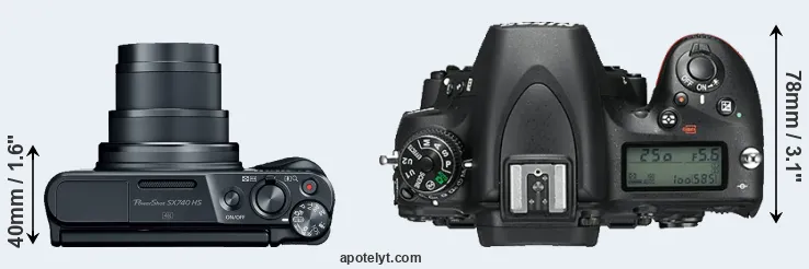 Compare SX740 versus D750 top