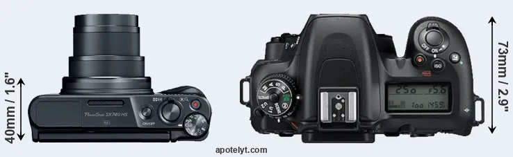 Compare SX740 versus D7500 top