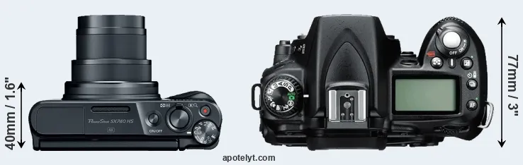 Compare SX740 versus D90 top