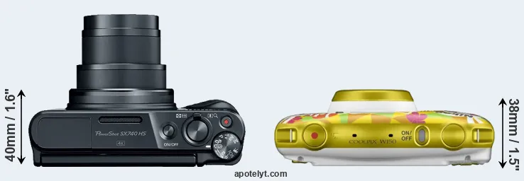 Compare SX740 versus W150 top