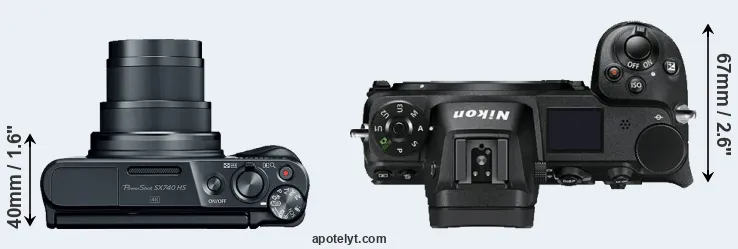 Compare SX740 versus Z7 top