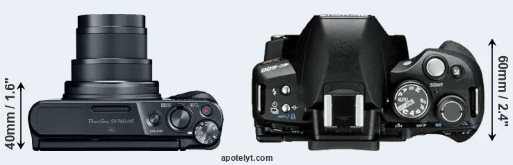 Compare SX740 versus E-600 top