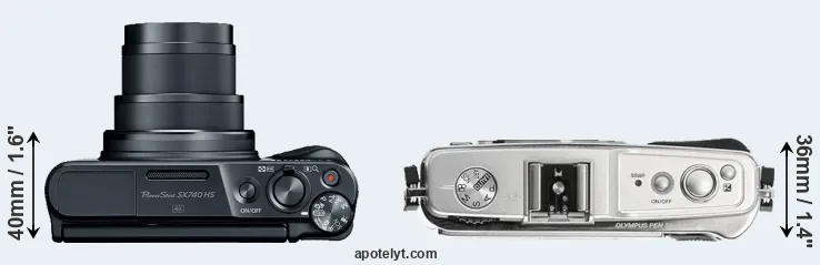 Compare SX740 versus E-P1 top