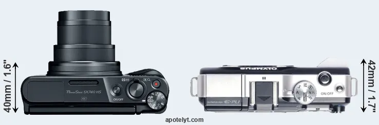 Compare SX740 versus E-PL1 top