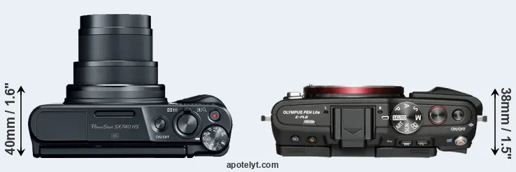 Compare SX740 versus E-PL6 top