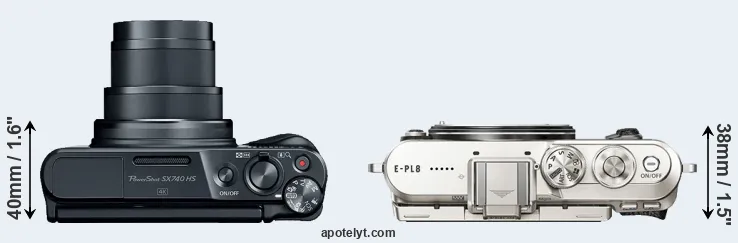 Compare SX740 versus E-PL8 top