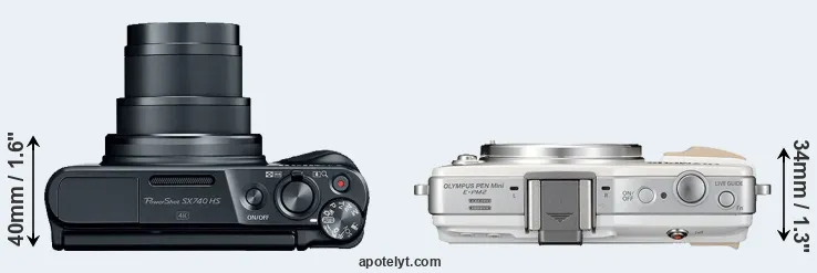 Compare SX740 versus E-PM2 top