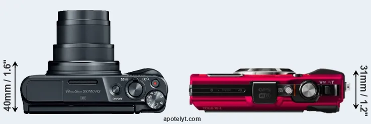 Compare SX740 versus TG-4 top