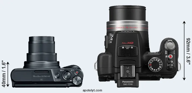 Compare SX740 versus FZ100 top
