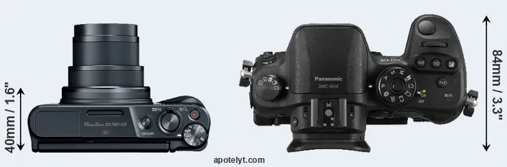 Compare SX740 versus GH4 top
