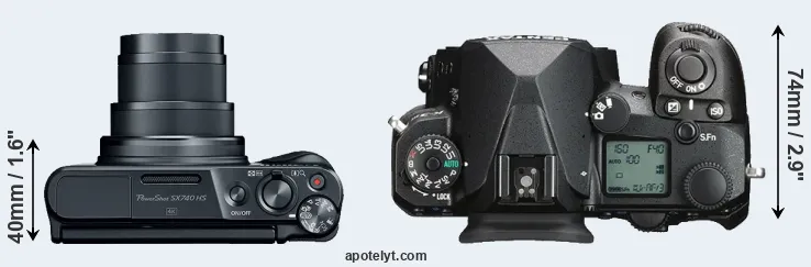 Compare SX740 versus K-3 III top