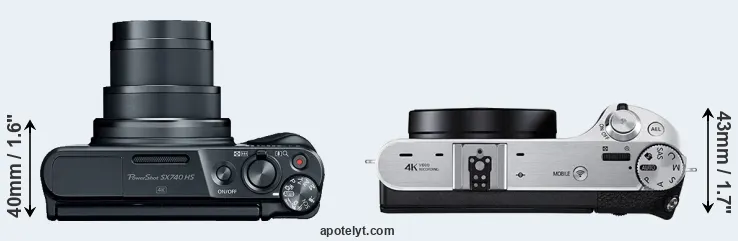 Compare SX740 versus NX500 top