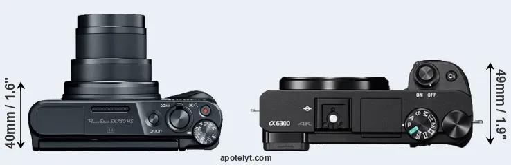 Compare SX740 versus A6300 top