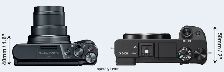 Compare SX740 versus A6400 top