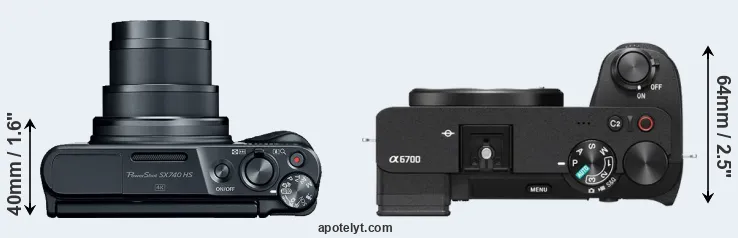 Compare SX740 versus A6700 top