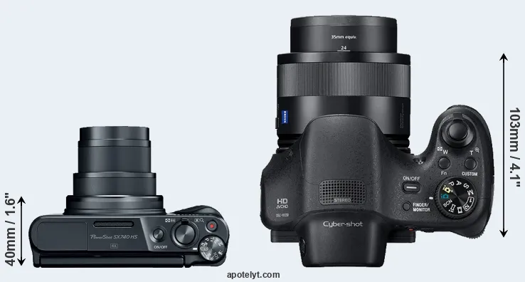 Compare SX740 versus HX350 top