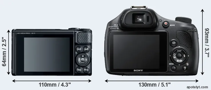 Comparison SX740 or HX400V rear