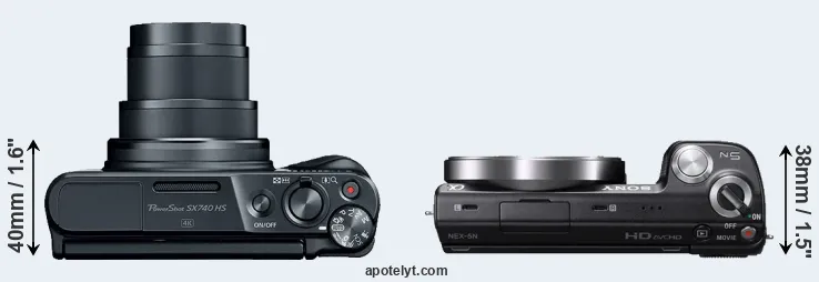 Compare SX740 versus NEX-5N top