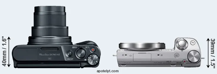 Compare SX740 versus NEX-5T top