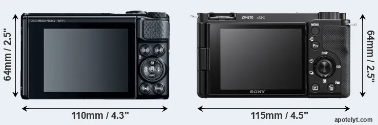 Comparison SX740 or ZV-E10 rear
