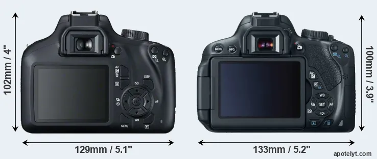 Comparison T100 or T4i rear