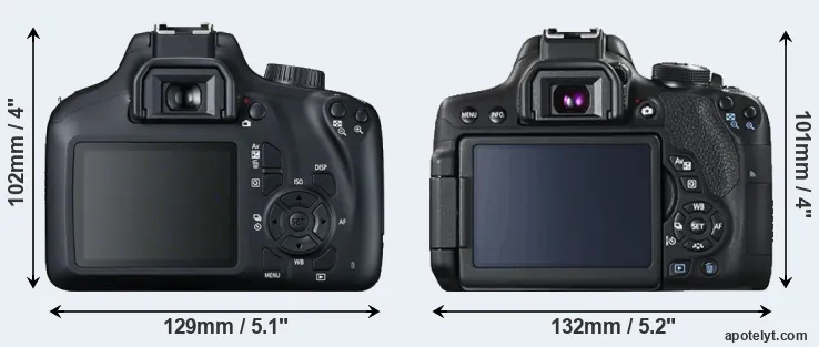 Comparison T100 or T6i rear