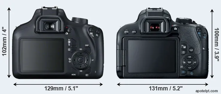 Comparison T100 or T7i rear