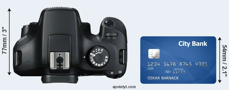 T100 versus credit card top view
