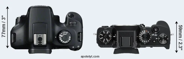 Compare T100 versus X-T3 top