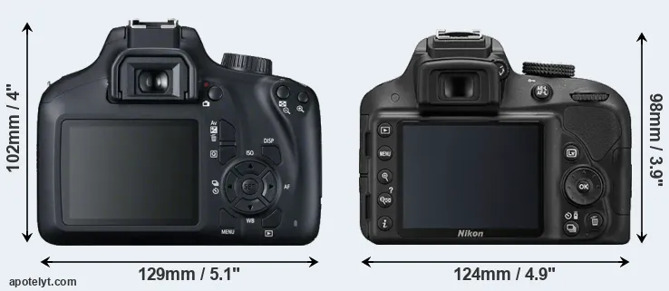 Comparison T100 or D3300 rear