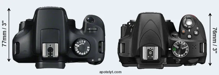 Compare T100 versus D3300 top