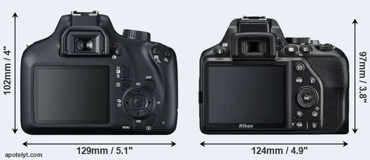Comparison T100 or D3500 rear