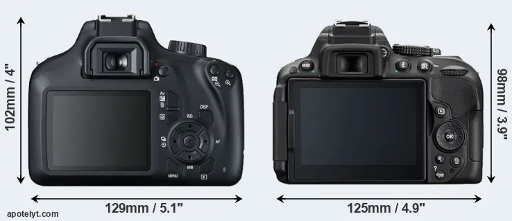 Comparison T100 or D5300 rear