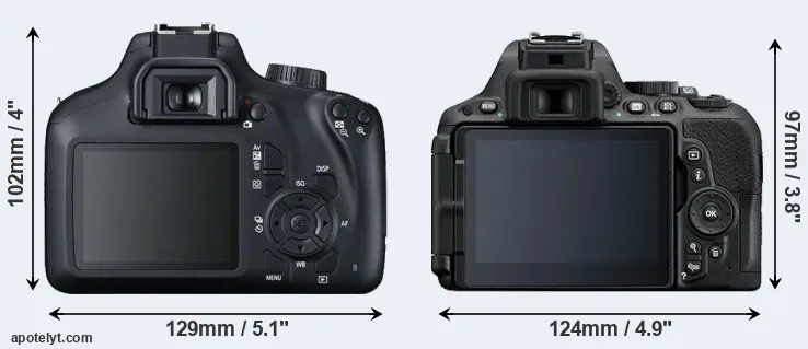 Comparison T100 or D5500 rear