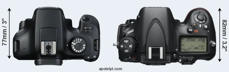 Compare T100 versus D800 top