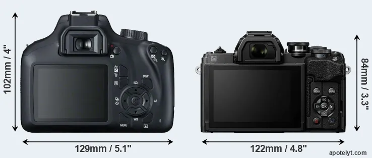 Comparison T100 or E-M10 IV rear