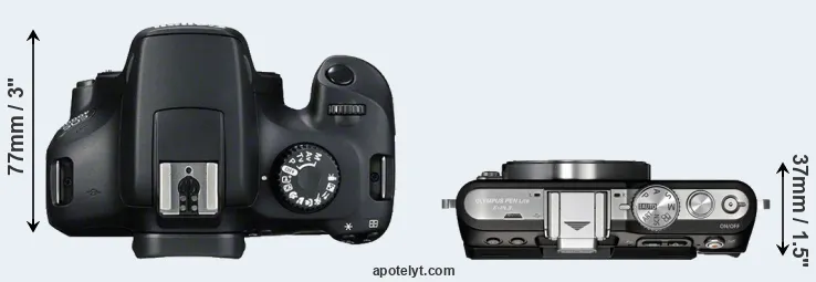 Compare T100 versus E-PL3 top