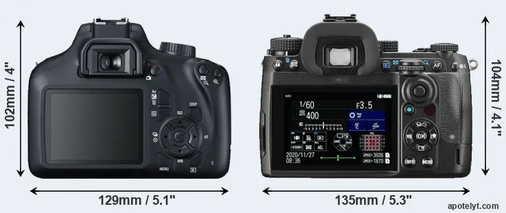 Comparison T100 or K-3 III rear