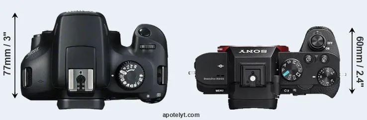 Compare T100 versus A7R II top