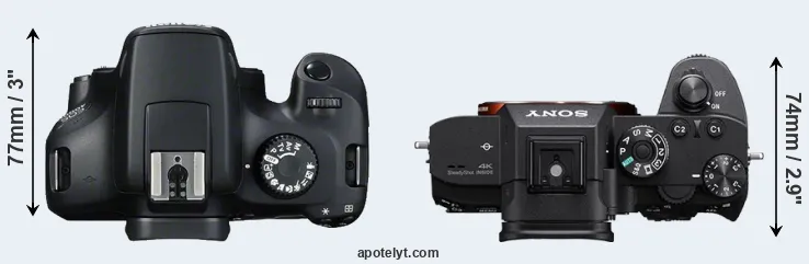 Compare T100 versus A7R III top