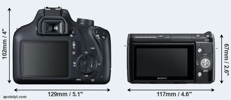Comparison T100 or NEX-F3 rear