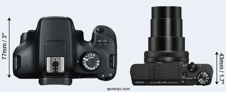 Compare T100 versus RX100 VI top