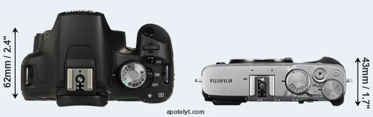 Compare T1i versus X-E3 top