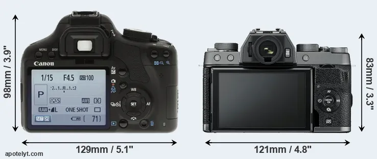 Comparison T1i or X-T100 rear