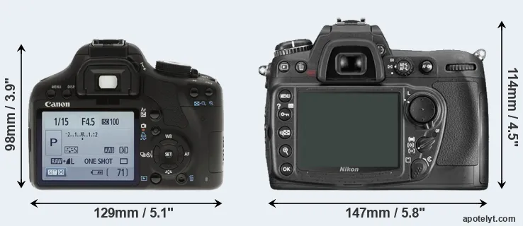 Comparison T1i or D300 rear