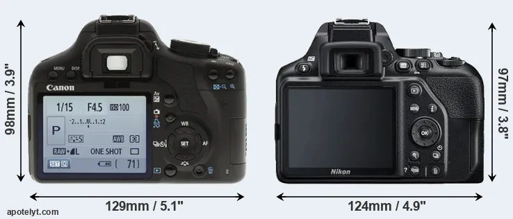 Comparison T1i or D3500 rear