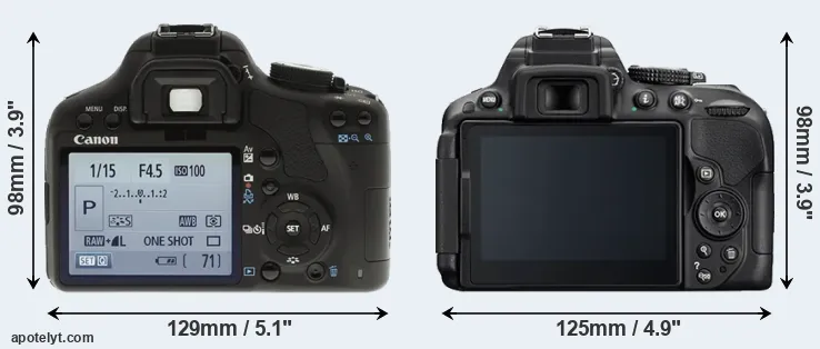 Comparison T1i or D5300 rear